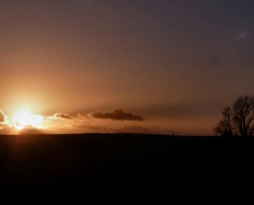 sunset at Dittiscombe, South Devon