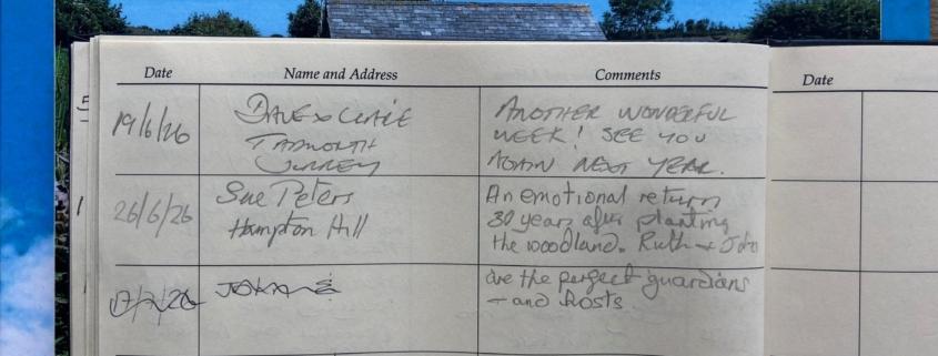 Guest Comments for The Owlery 2026 Guest book 2026, Dittiscombe