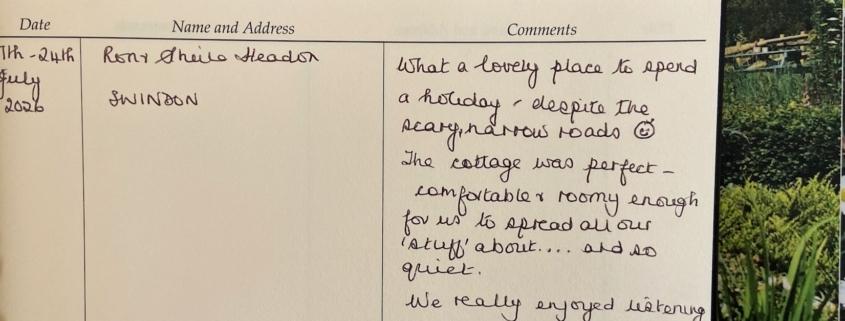 Dovecote Guest Book 2026